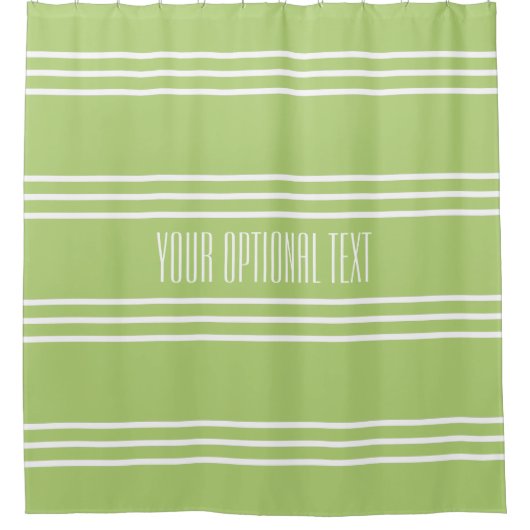 Lime Green Stripes Custom Text douche gordijn (Voorkant)