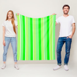 Lime Green Stripes Fleece Deken