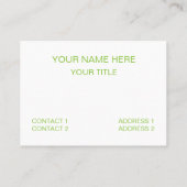 Lime Green Stripes geometrisch Visitekaartje (Achterkant)