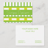 Lime Green Stripes geometrisch Visitekaartje (Voorkant / Achterkant)