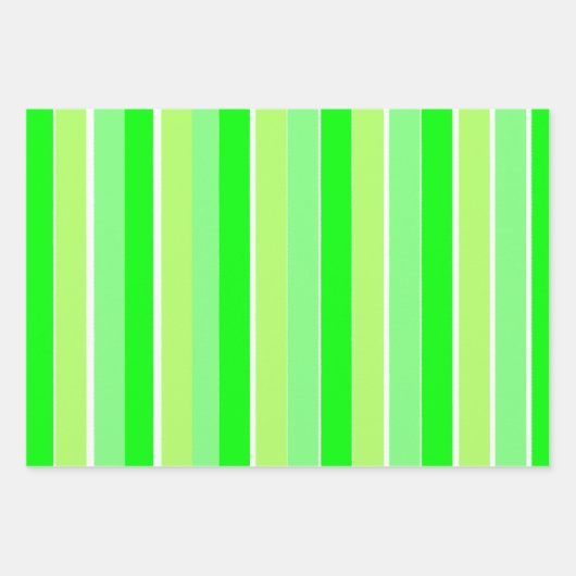 Lime Green Stripes Inpakpapier Vel (Voorkant 2)