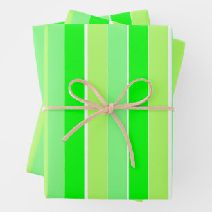 Lime Green Stripes Inpakpapier Vel
