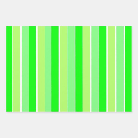Lime Green Stripes Inpakpapier Vel (Voorkant)