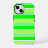 Lime Green Stripes iPhone 15 Case (Achterkant)