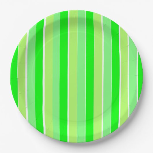 Lime Green Stripes Papieren Bordje (Voorkant)