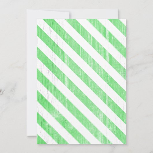 Lime Green Stripes Wedding Invitations Kaart (Achterkant)