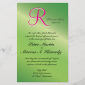 Lime Green Stylized Budget Wedding Uitnodiging (Achterkant)