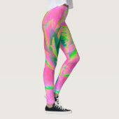 Lime Green Succulent Sedum Detail Leggings (Rechts)