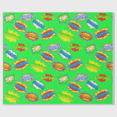 Lime Green Superhero Super Powers Kind Cadeaupapier (Vlak)