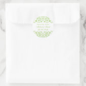 Lime Green Swirl Flower Bedankt Sticker (Tas)