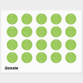 Lime Green Swirls Curl Ornament Weddenschappen Ronde Sticker (Vel)