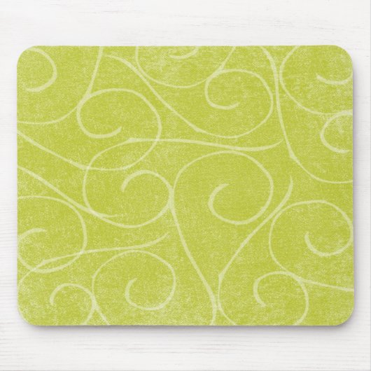 Lime Green Swirls Muismat (Voorkant)