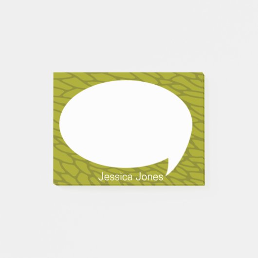 Lime Green Talk Bubble Ronde gepersonaliseerd Post-it® Notes (Voorkant)