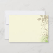 Lime Green Tan Grunge Swirls laat responskaarten o RSVP Kaartje (Achterkant)