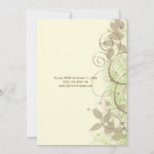 Lime Green Tan Ivory Swirls Leaves Post Wedding Kaart (Achterkant)