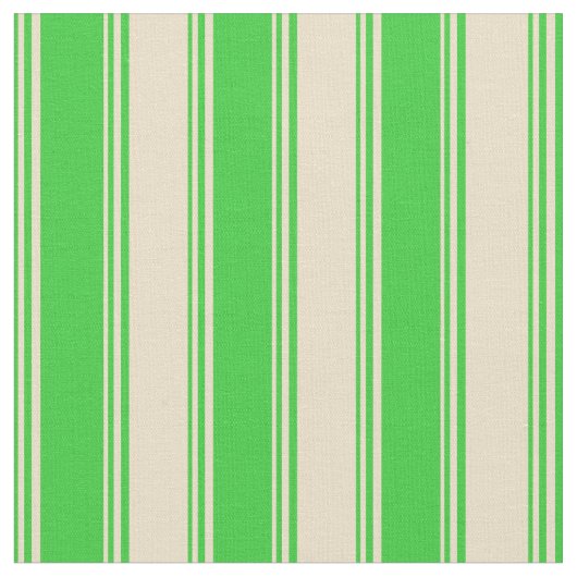 Lime Green & Tan Pattern of Stripes Stof (Close Up)