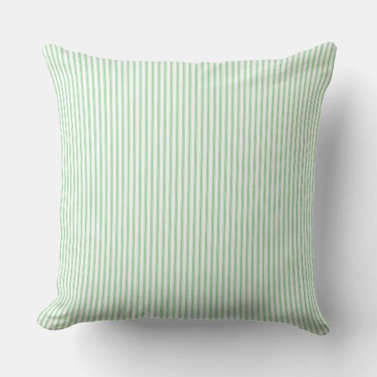 Lime Green Ticking Stripe Cushion Kussen (Voorkant)