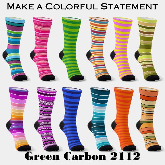 Lime Green - tinten van groene gestreepte Sokken