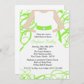 Lime Green Trouwjurk Bruids Douche Uitnodiging (Voorkant / Achterkant)