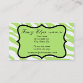 Lime Green Turquoise Blue Zebra Leopard Visitekaartje (Achterkant)