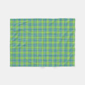 Lime Green, Turquoise en Blue Plaid Fleece Deken (Voorkant (Horizontaal))