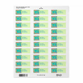 Lime Green Turquoise Modern Paisley Monogram Etiket (Full Sheet)