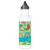 Lime Green Turquoise Modern Paisley Monogram Waterfles (Links)