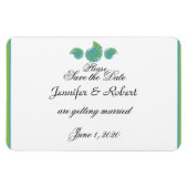 Lime Green Turquoise Shell Bruiloft Save the Date Magneet (Horizontaal)