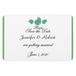 Lime Green Turquoise Shell Bruiloft Save the Date Magneet