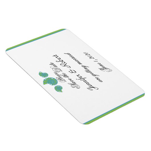 Lime Green Turquoise Shell Bruiloft Save the Date Magneet (Rechterzijde)