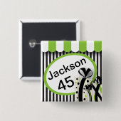 Lime Green Verjaardag | personaliseren Vierkante Button 5,1 Cm (Voorkant /achterkant)