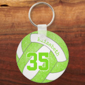 lime green volleybaltas label w jersey number sleutelhanger (Voorkant)