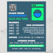 Lime Green Washer, Laundromat, Cleaning Service Flyer (Voorkant)