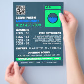 Lime Green Washer, Laundromat, Cleaning Service Flyer (Hand)
