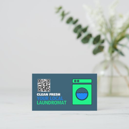 Lime Green Washer, Laundromat, Cleaning Service Visitekaartje (Staand voorkant)