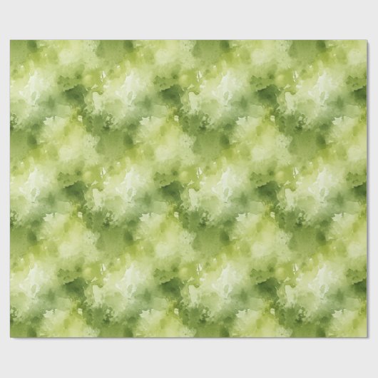 Lime Green Waterverf Abstract Cadeaupapier (Vlak)