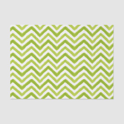 Lime Green Waterverf Chevron Tissue Paper Tissuepapier (Voorkant)