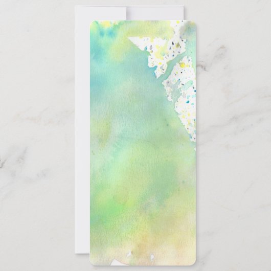 Lime Green Waterverf Menu Kaart (Achterkant)