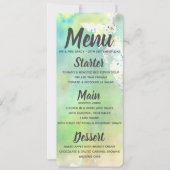 Lime Green Waterverf Menu Kaart (Voorkant)