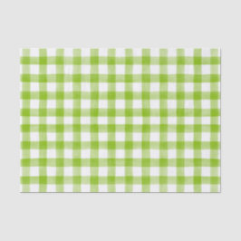 Lime Green Waterverf Stippen Gingham Tissuepapier