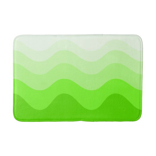 Lime Green Wavey Stripe Modern Bath Mat (Voorkant)