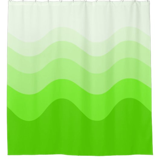 Lime Green Wavey Stripe Modern Shower Curtain Douchegordijn (Voorkant)