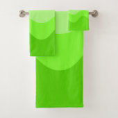 Lime Green Wavey Stripe ModernTowel Bad Handdoek (Insitu)