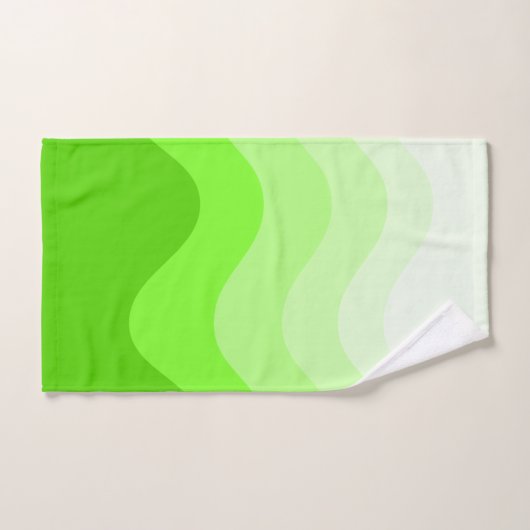 Lime Green Wavey Stripe ModernTowel Bad Handdoek (Handdoek)