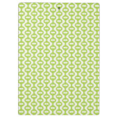Lime Green Wavy Retro Patroon Klembord (Achterkant)