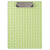 Lime Green Wavy Retro Patroon Klembord (Voorkant)