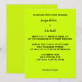Lime Green Wedding Bright kleurrijk, eenvoudig op  Kaart (Voorkant / Achterkant)