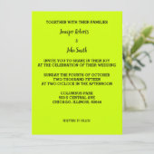 Lime Green Wedding Bright kleurrijk, eenvoudig op  Kaart (Staand voorkant)