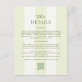 Lime Green Wedding Details Informatiekaartje (Voorkant)