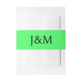 Lime Green Wedding Monogram Belly Bands Uitnodigingen Wikkel (Voorkant Voorbeeld)